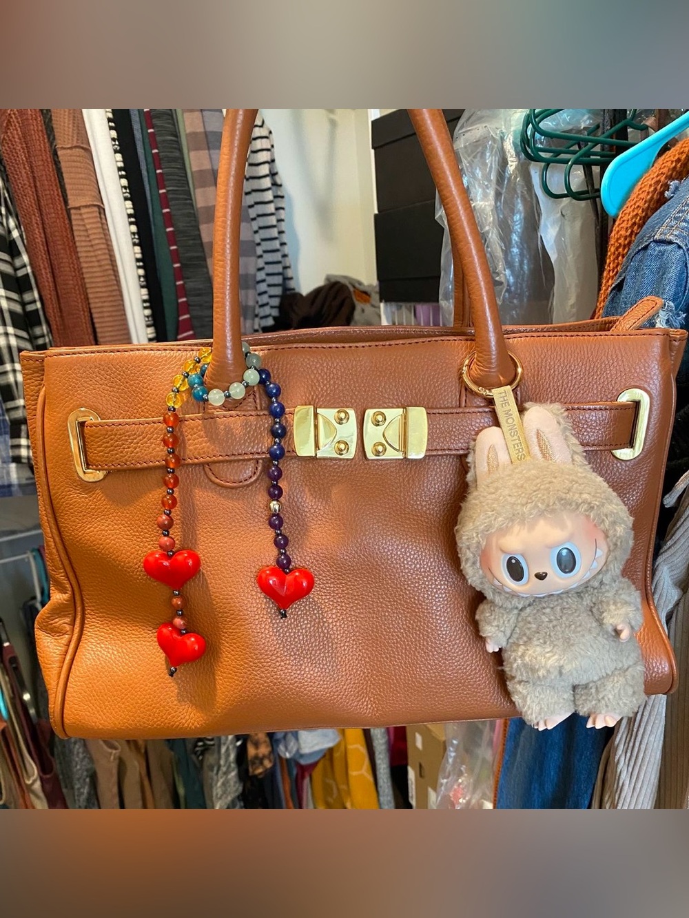 Cognac Leather Maya Satchel